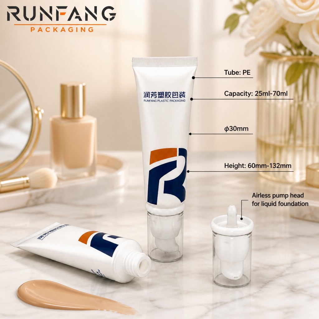 D30 mm Plastic Squeeze Tube with Airless Pump Cap D30 mm Plastic Squeeze Tube with Airless Pump Cap