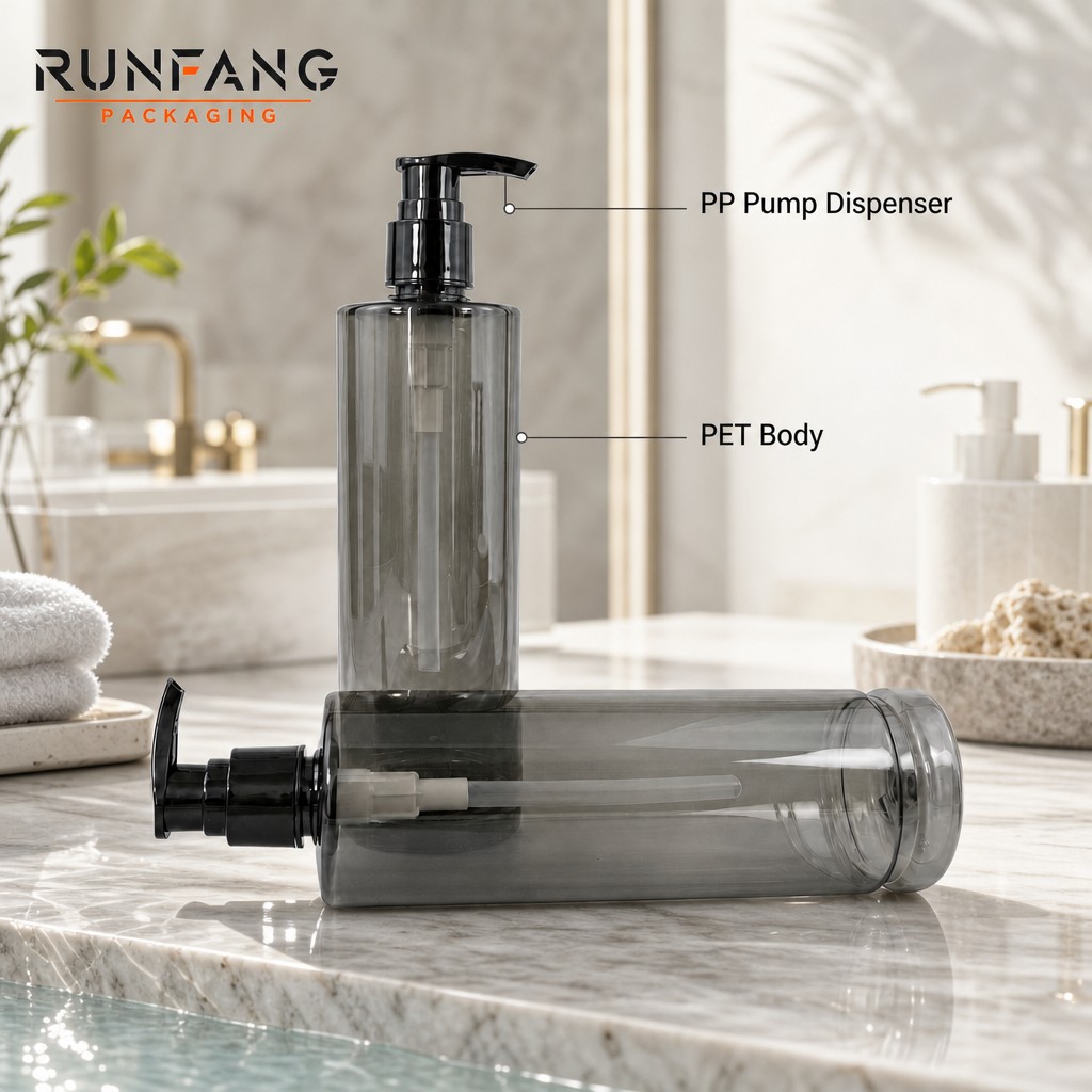  Empty PET Bottle with Pump Head Cover