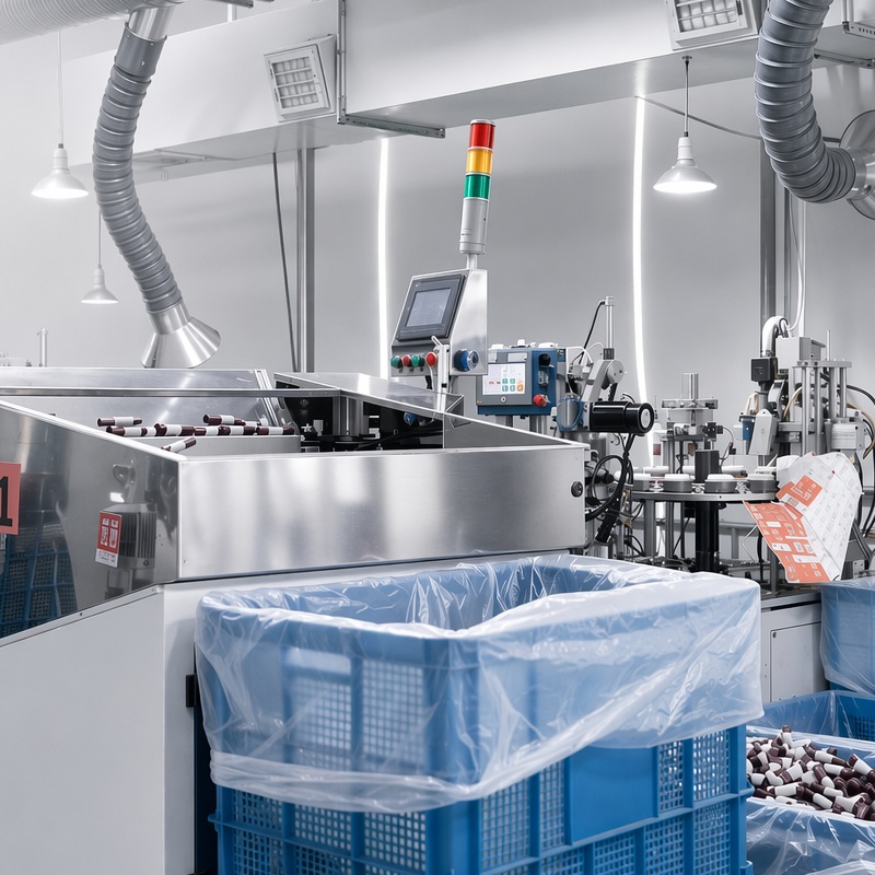 Les machines de l'usine fonctionnent.