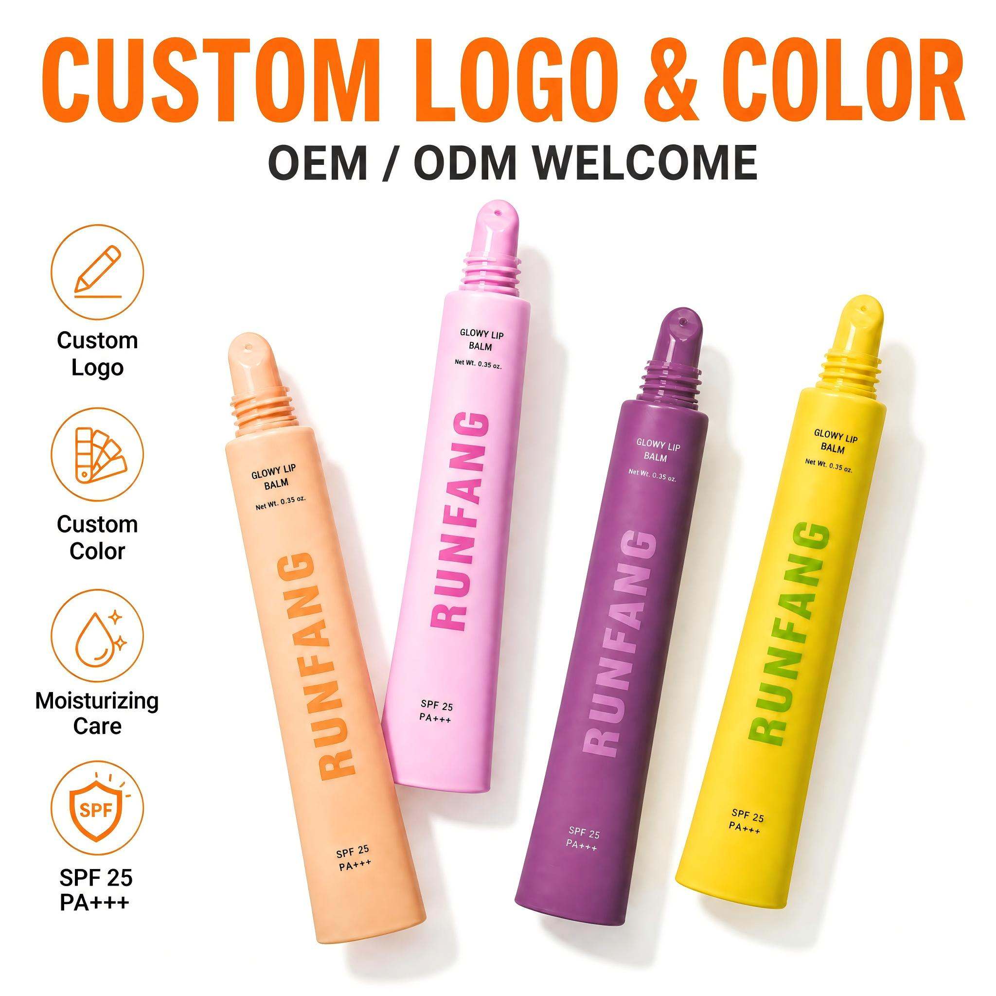 Tubes souples en PE de couleur bonbon pour l'emballage de gloss et de crèmes pour les yeux