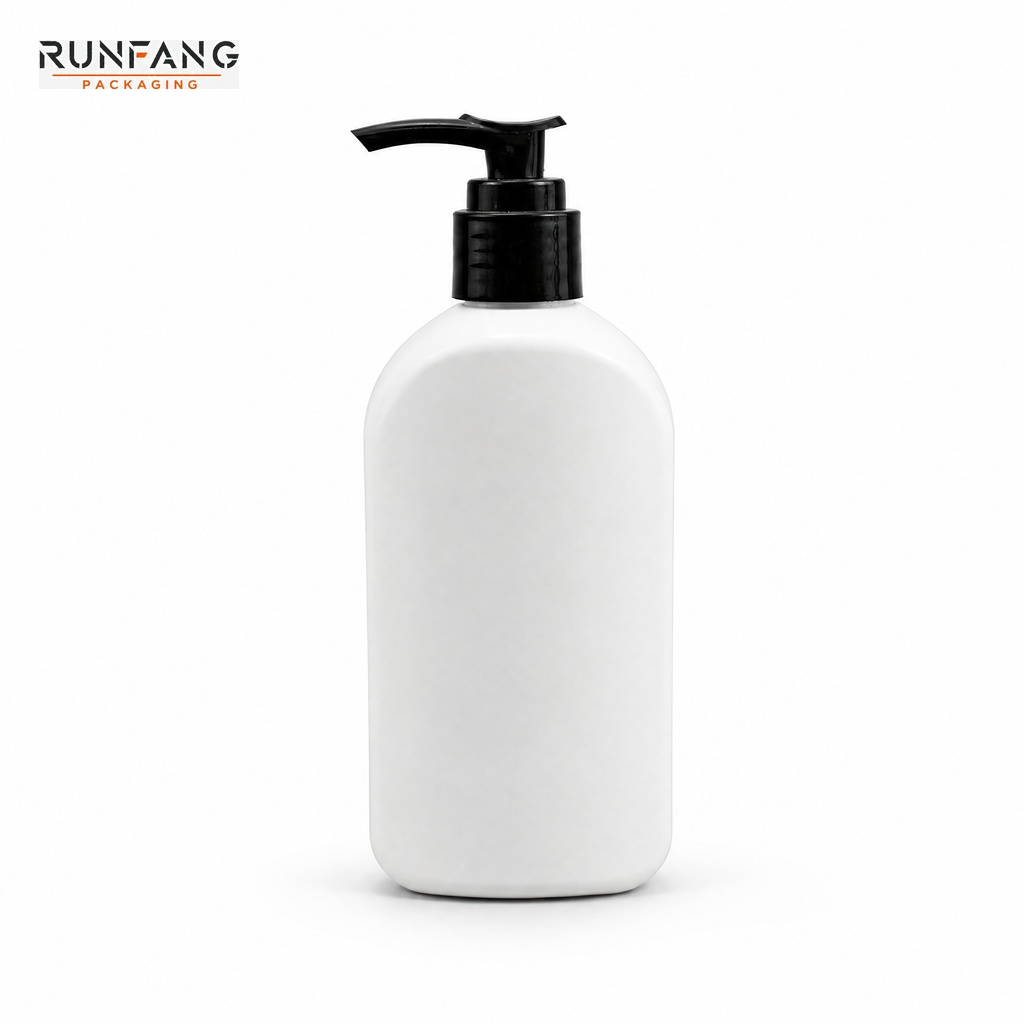 Bouteille PET blanche de 300 ml / 10,15 fl.oz avec couvercle de pompe